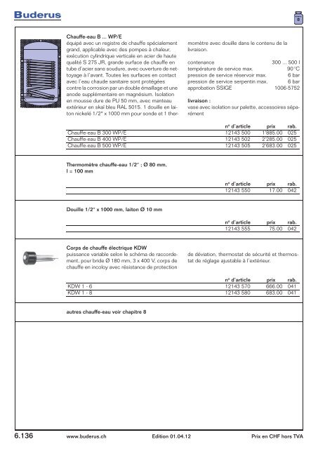 Catalogue distribution de chaleur - Buderus Heiztechnik AG