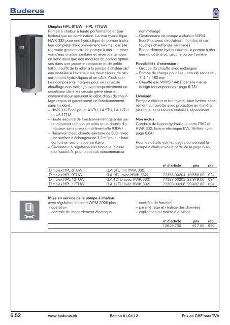 Catalogue distribution de chaleur - Buderus Heiztechnik AG