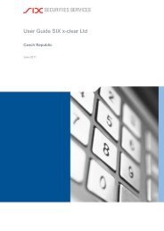 Czech Republik - User Guide - SIX Securities Services