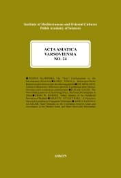 ACTA ASIATICA VARSOVIENSIA NO. 24
