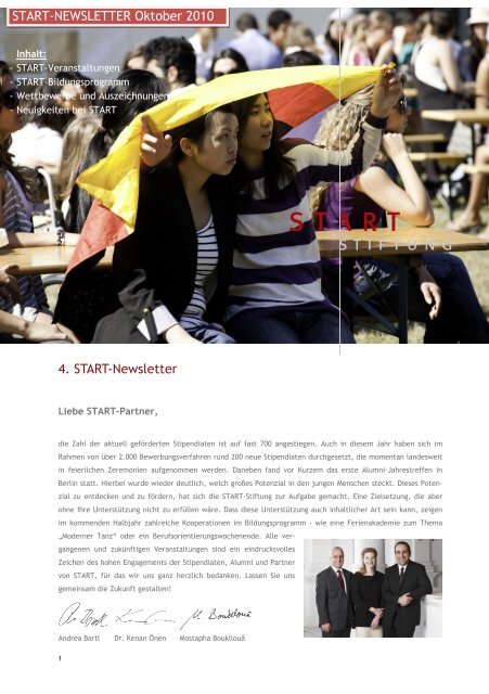Newsletter Nr. 4 / 2010 - START-Stiftung