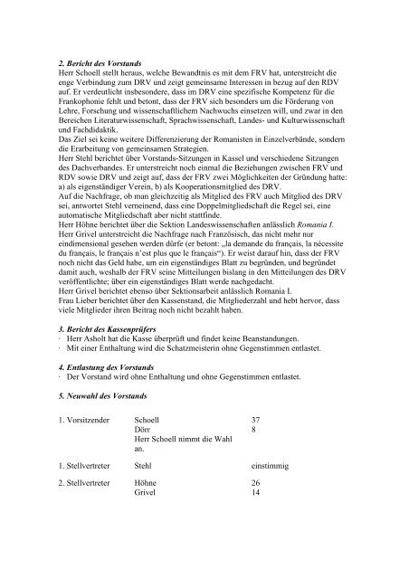 Inhalt Bulletin 1/99 - Frankoromanistenverband