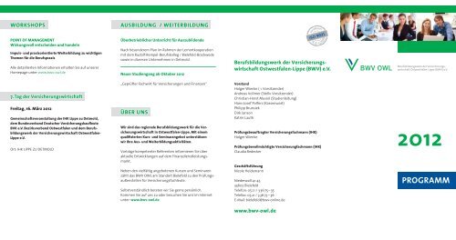 2012 programm - BWV-OWL - Berufsbildungswerk der ...