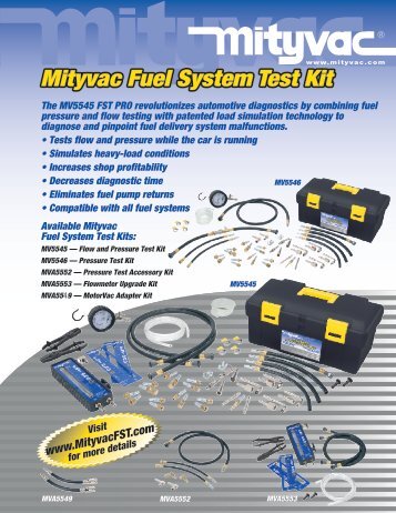 nce Mityvac Fuel System Test Kit - Lincoln Industrial