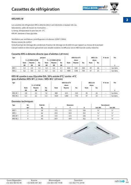 Evaporateurs plafonniers - Refritec