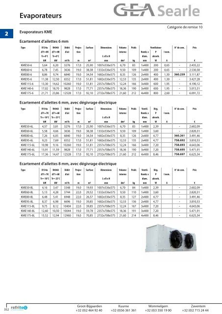 Evaporateurs plafonniers - Refritec