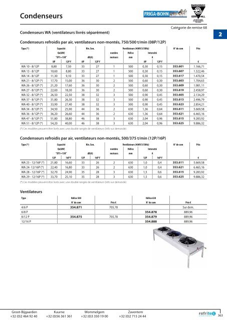 Evaporateurs plafonniers - Refritec