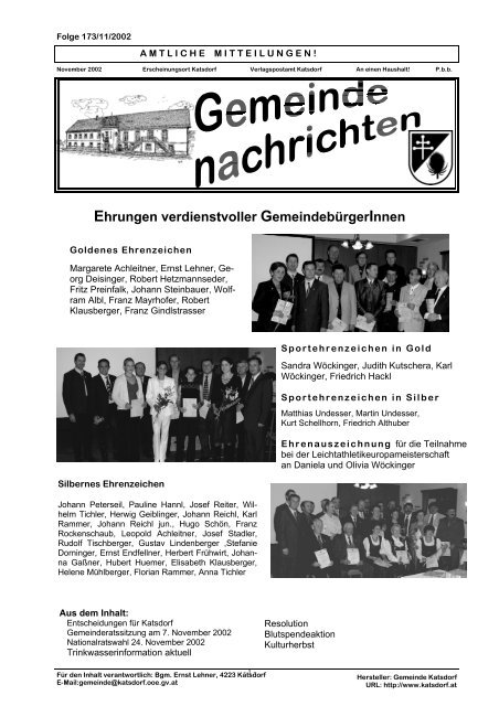 Ausgabe 173/11/2002 - Katsdorf