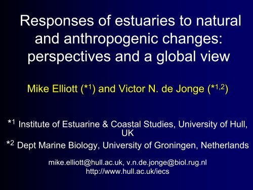 Responses of estuaries to natural and ... - University of Hull