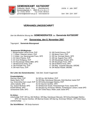 GV-Verhandlungsschrift Vorlage - Die Grünen Katsdorf