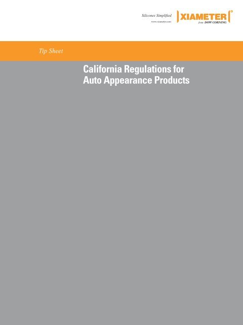 Tip Sheet California Regulations For Auto Appearance Xiameter