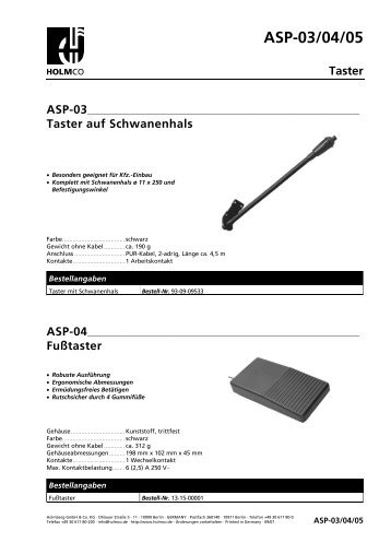 ASP-03/04/05 - HOLMCO - Holmberg Elektroakustik