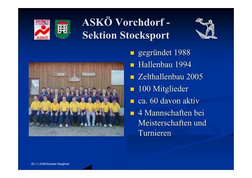 ASKÖ Vorchdorf - Sektion Stocksport - ASKOE Vorchdorf