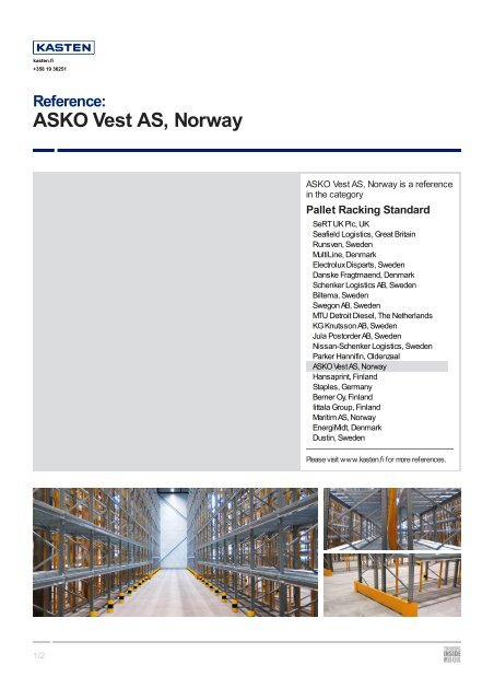 ASKO Vest AS, Norway - Constructor Finland Oy