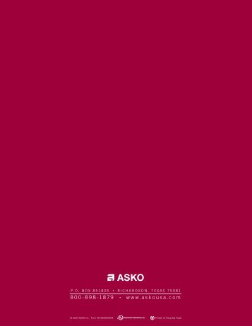 Download the ASKO Clean Living Brochure (pdf) - Epicurious