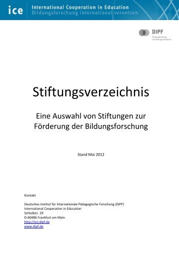 [PDF] Stiftungsverzeichnis - International Cooperation in Education ...