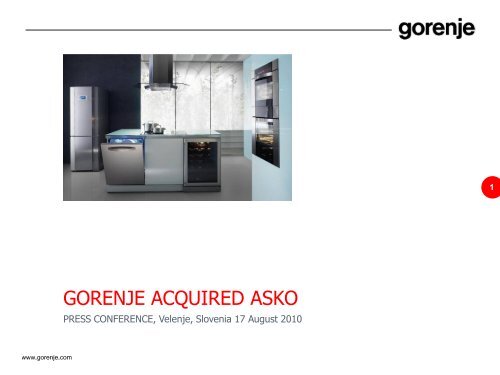 gorenje acquired asko - Gorenje Group
