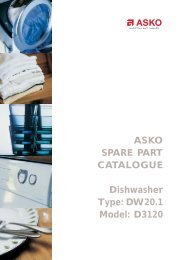 Asko D3120 CE Base and related parts