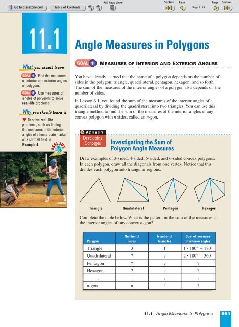 Angle Measures In Polygons