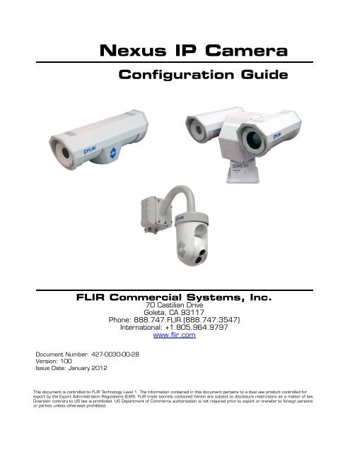 Nexus IP Camera Configuration Guide - Flir Systems