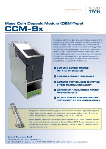 Mass Coin Deposit Module (OEM-Type) - Novotech Elektronik GmbH