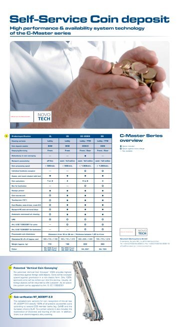 Self-Service Coin deposit - Novotech Elektronik GmbH