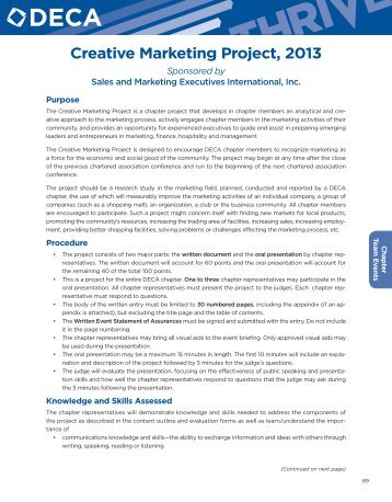 Creative Marketing Project, 2013 - DECA