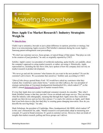 Does Apple Use Market Research?: Industry Strategists Weigh In