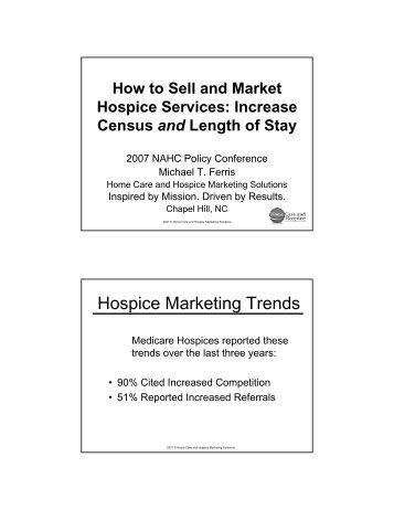 How To Sell And Market Hospice Services - National Association for ...