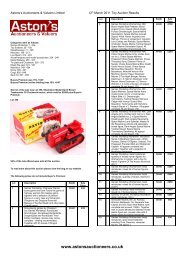 March 2011 Toy Auction Results Th - Aston's Auctioneers