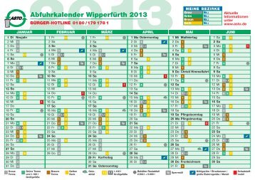 Abfuhrkalender Wipperfürth 2013 - ASTO