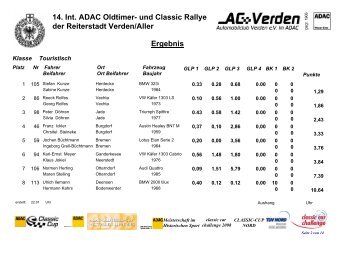 14. Int. ADAC Oldtimer- und Classic Rallye der ... - AC Verden