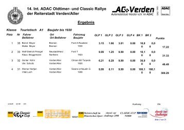 14. Int. ADAC Oldtimer- und Classic Rallye der ... - AC Verden