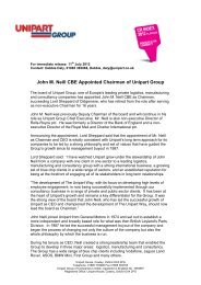 John M. Neill CBE Appointed Chairman of ... - Unipart Logistics