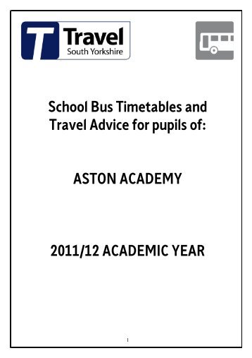 Aston Academy Buses Timetable sept