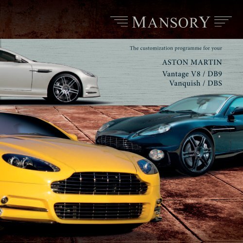 ASTON MARTIN Vantage V8 / DB9 Vanquish / DBS - Mansory