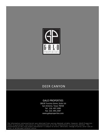 DEER CANYON - Galo Properties