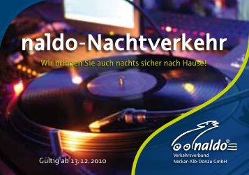 naldo-Nachtverkehr - naldo, Verkehrsverbund Neckar-Alb-Donau