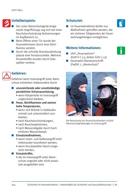 GUV-Information GUV-I 8651 "Sicherheit im Feuerwehrdienst ...