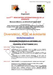 rencontres internationales de la diversite mazagan (maroc) - AFMD
