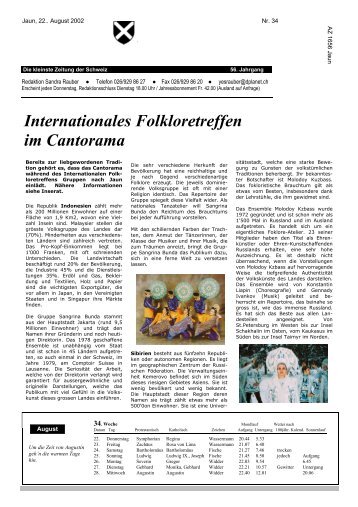 Internationales Folkloretreffen im Cantorama - Echo vom Jauntal