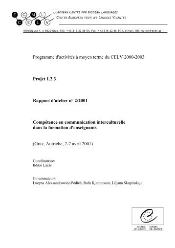 Programme d'activités à moyen terme du CELV 2000-2003 Projet ...