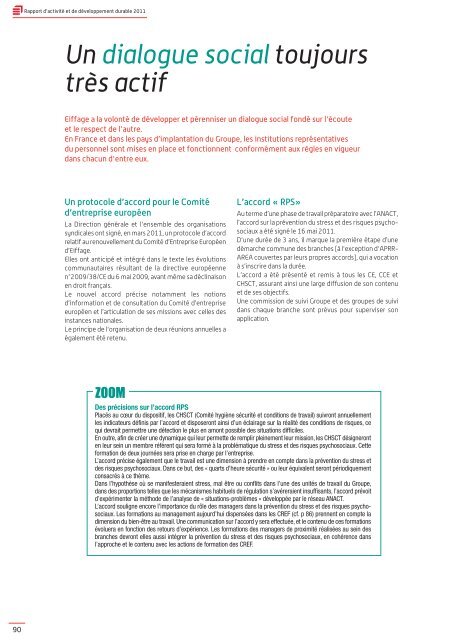 Rapport Développement durable 2011 - Eiffage Energie