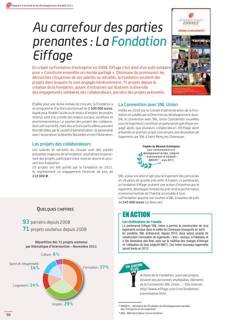 Rapport Développement durable 2011 - Eiffage Energie