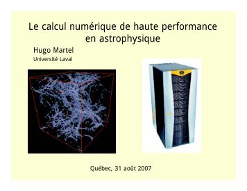 Le calcul numérique de haute performance - Université de Laval