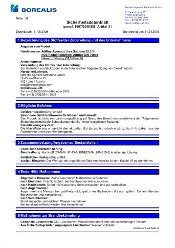 Sicherheitsdatenblatt - LinzerAgroTrade