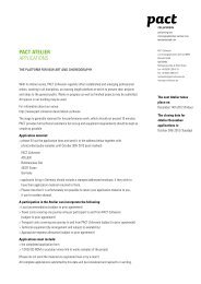 APPliCATion Form For PACT ATelier - PACT Zollverein