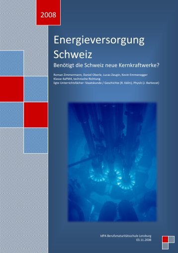 Energieversorgung Schweiz - Nie wieder Atomkraftwerke