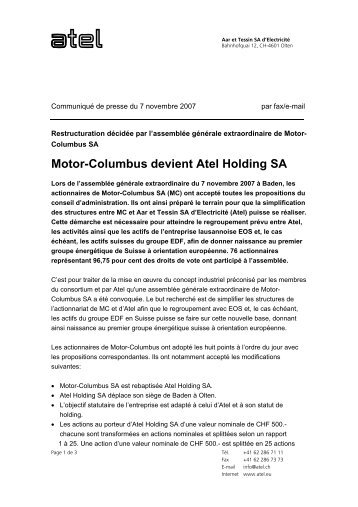 Motor-Columbus devient Atel Holding SA PDF (55 - Alpiq France