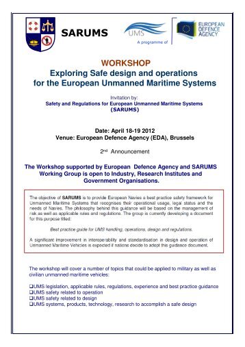 WORKSHOP Exploring Safe design and operations for the ...